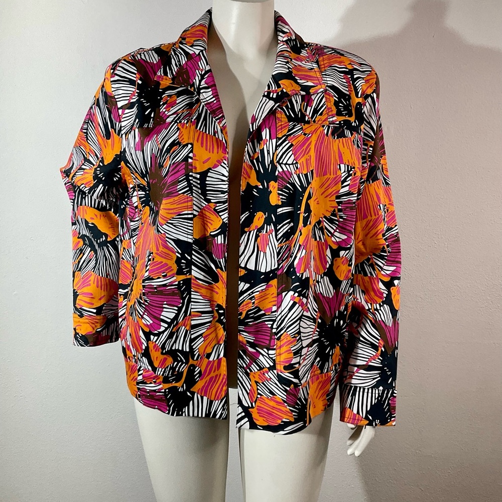 Patrick Christopher Open Front Waist Length Flora… - image 1